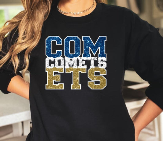 Comets faux glitter