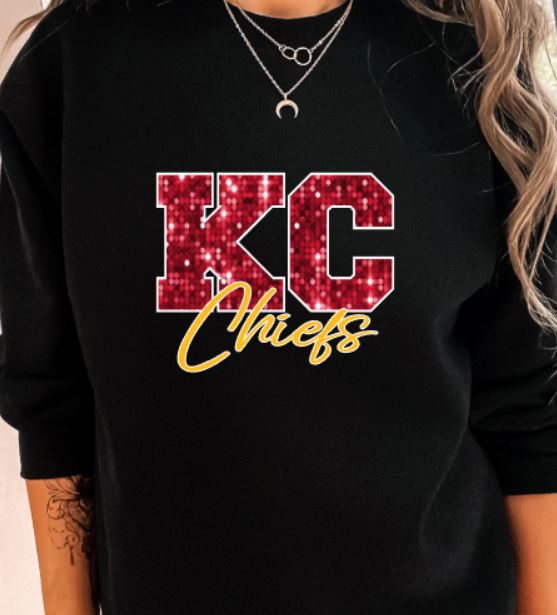 KC chiefs faux sequins