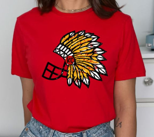 Chiefs feather helmet