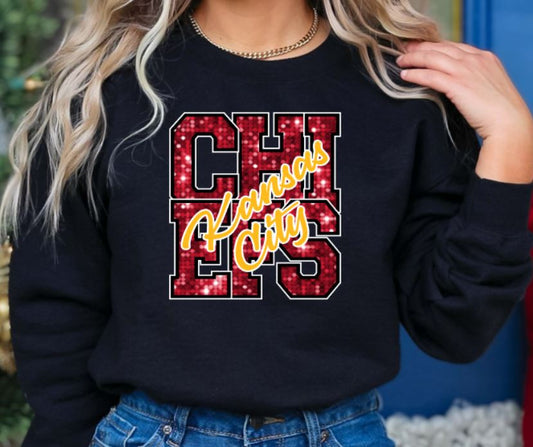 Chiefs faux sequins