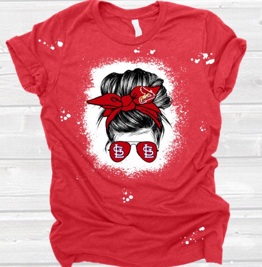 Cardinals messy bun