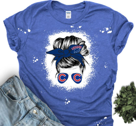 Cubs messy bun